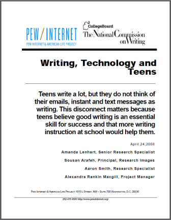 Teens, technology and writing