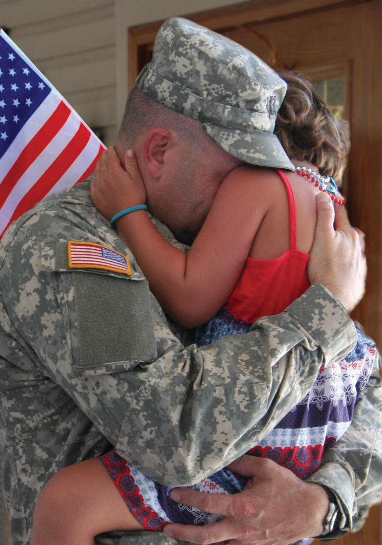 Soldier with daughter