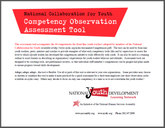 Competency Observation Assessment Tool