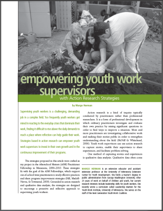 Empowering youth work supervisors with Action Research Strategies. asm_2012_spring_5