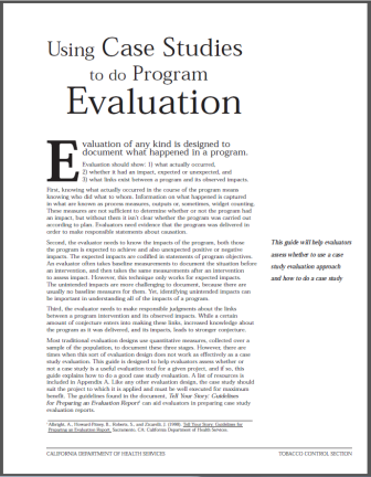 Using Case Studies to do Program Evaluation