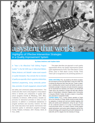A System That Works - Highlights of Effective Intervention Strategies in a Quality Improvement System