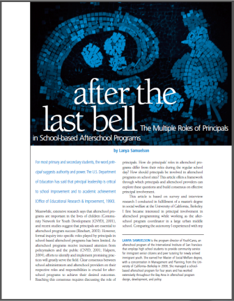 After the Last Bell - The Multiple Roles of Principles in School-based Afterschool Programs