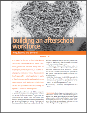 Building an Afterschool Workforce - Regulations and Beyond