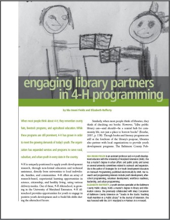 Engaging Library Partners in 4-H Programming