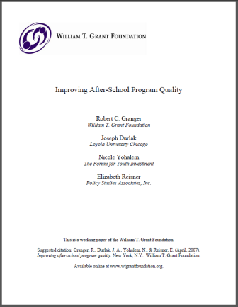 Improving After-School Program Quality