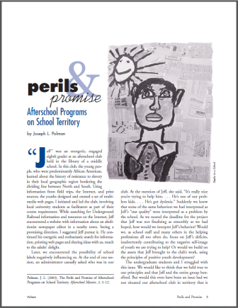 Perils & Promise - Afterschool Programs on School Territory