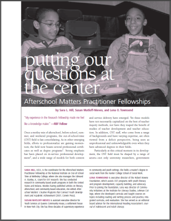 Putting Our Questions at the Center - Afterschool Matters Practitioner Fellowships