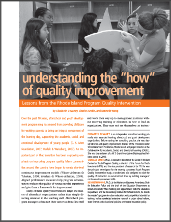 Understanding The How of Quality Improvement - Lessons From the Rhode Island Program Quality Intervention