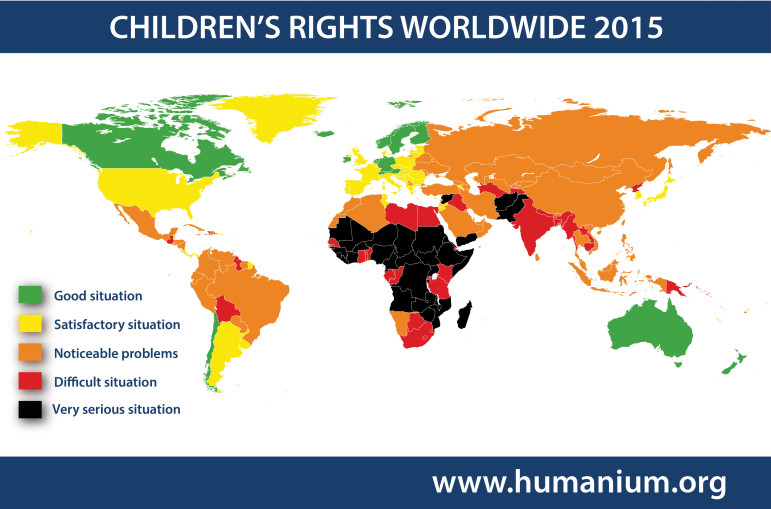 Children's Rights Worldwide Map 2015