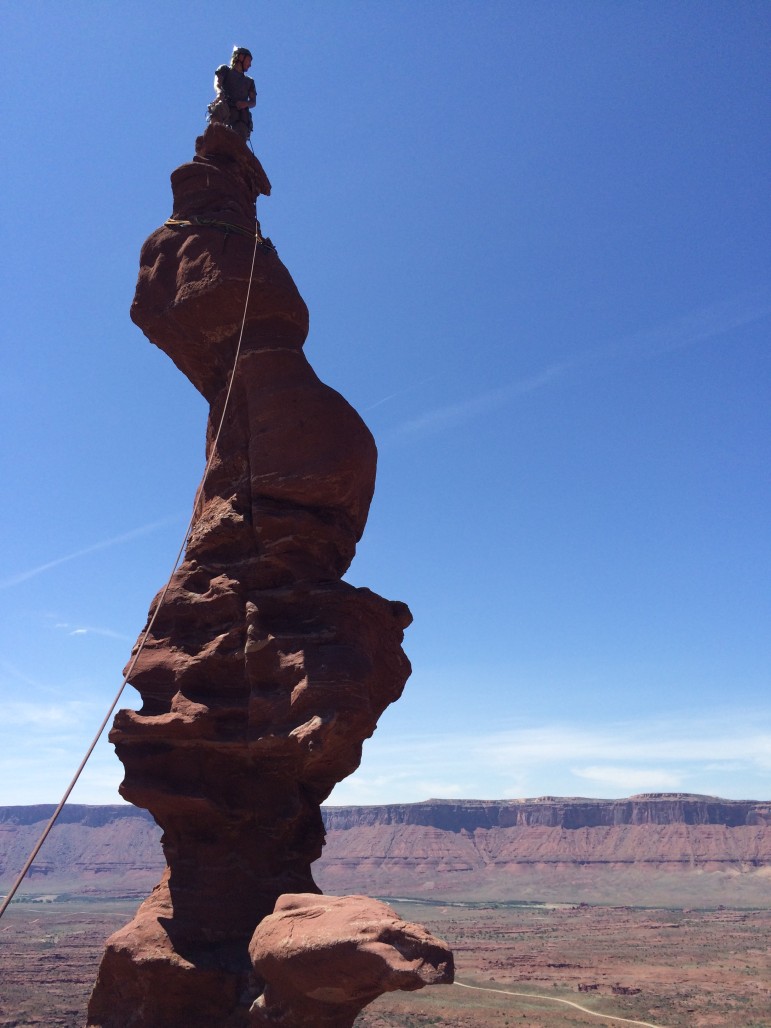Mario Rossi on top of Ancient Art in Moab, Utah.