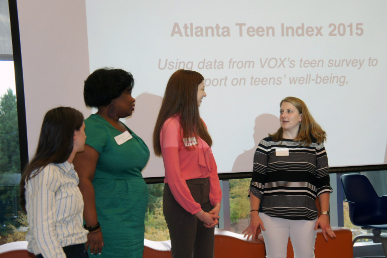 Guests at the Oct. 22 event presenting the Metro-Atlanta Teen Index 2015 compete to guess survey results before they are presented.