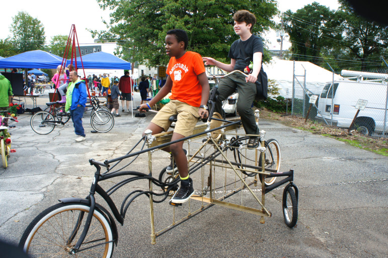 Kids in the Urban Art Bike program at Art 120 in Chattanooga design and create unusual bikes. 
