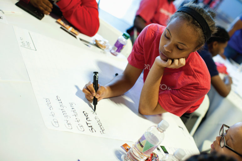 Programs like ServiceWorks teach basic project management skills to disconnected youth, making it more tangible by applying what they've learned to goals such as applying to college or getting a job.