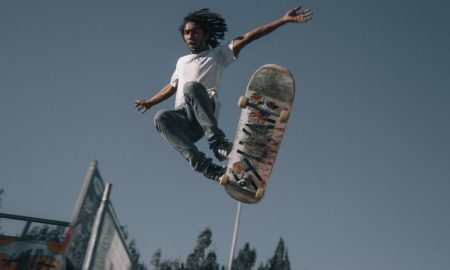 Boy catching Air on Skateboard