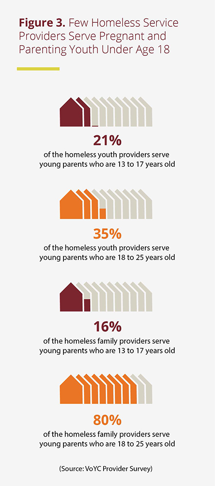 Homeless: Few service providers help homeless youth under 18 who are parents.