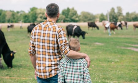 child agricultural injury prevention grants, child with father on farm