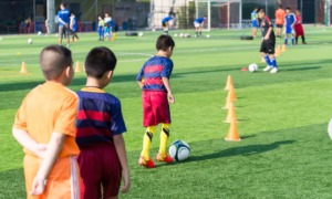 youth, children's sports projects and access grants: children practicing soccer