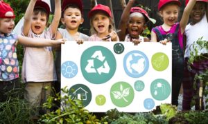 urban k-12 education student environment project grants; young children happy in garden
