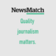 NewsMatch: Quality Journalism Matters logo black & green on grey