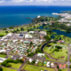 Hawaii community grants; aerial view of town of Hilo, Hawaii