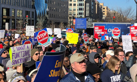 Protesters rally in Washington, DC for end to government shutdown