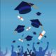 high school equivalent education access grants; graduation caps thrown in air graphic