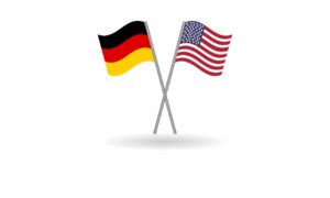 U.S.-Germany youth exchange program grants; German and American flag