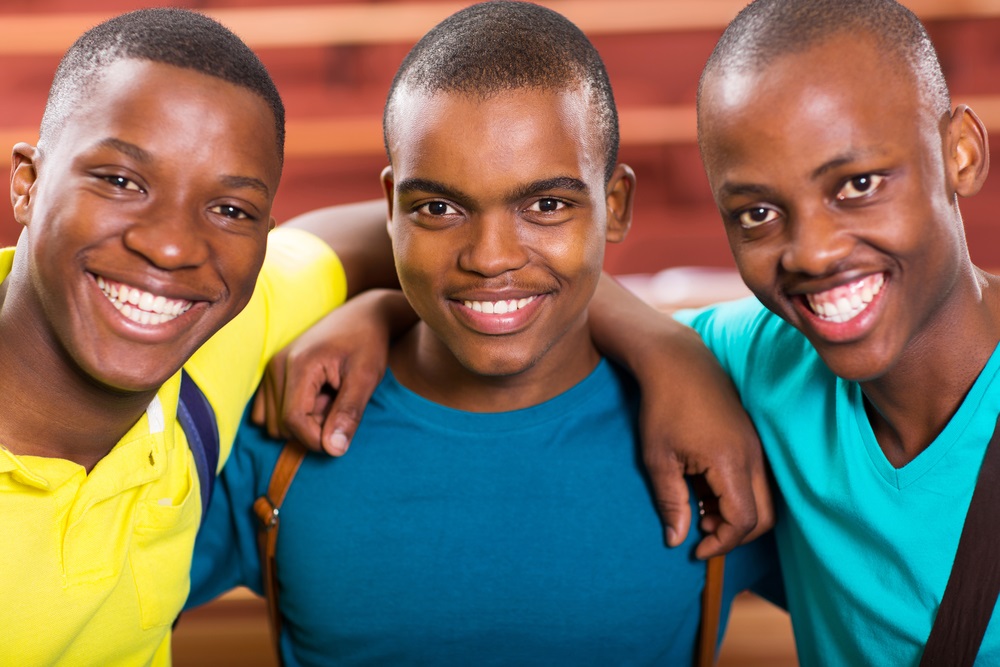 group of cute african college boys