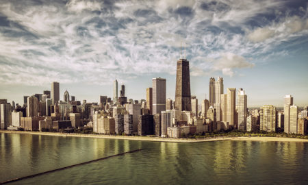 guns: Chicago skyline