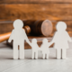 Family Justice and Safety Program grants; graphic of family in front of gavel