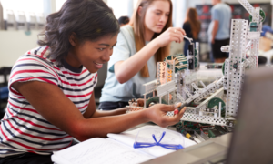 BIPOC girls in STEM; two female students working on STEM project, engineering education, STEM gender gap