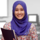 social and emotional learning project grants; young, happy student in hijab