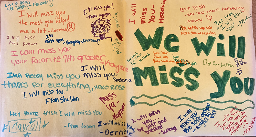 afterschool: Farewell card with messages from children