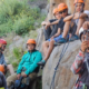 San Diego youth and family outdoor grants; youth learning rock climbing