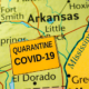 Arkansas COVID Urgent Repsonse Mini-Grants; Map of Arkansas with COVID-19 graphic