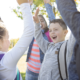 Children's Healthy Learning Environment Grants; happy children outside with backpacks