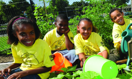 Finger Lakes region COVID immediate response grants; group of youth picking fresh vegetables
