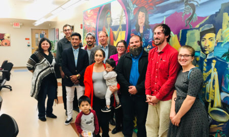 Sen. Tom Udall (fifth from left) poses with Northern New Mexico Youth Homeless Demonstration Project members in October 2018.