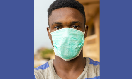 Youth-Led COVID-19 Human Services Initiatives grants; young black leader with medical facemask on