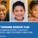 New York: Cover of report with 3 kids’ faces, titled afterschool recovery plan recommendations to support school-aged children in ny june 2020