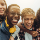 Advancing Teen Flourishing Report; group of diverse teens laughing