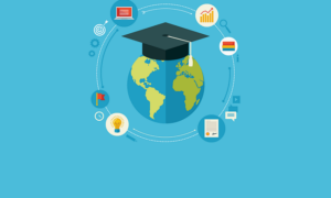 International Undergraduate student Exchange Program Grant; graphic of graduation cap on globe