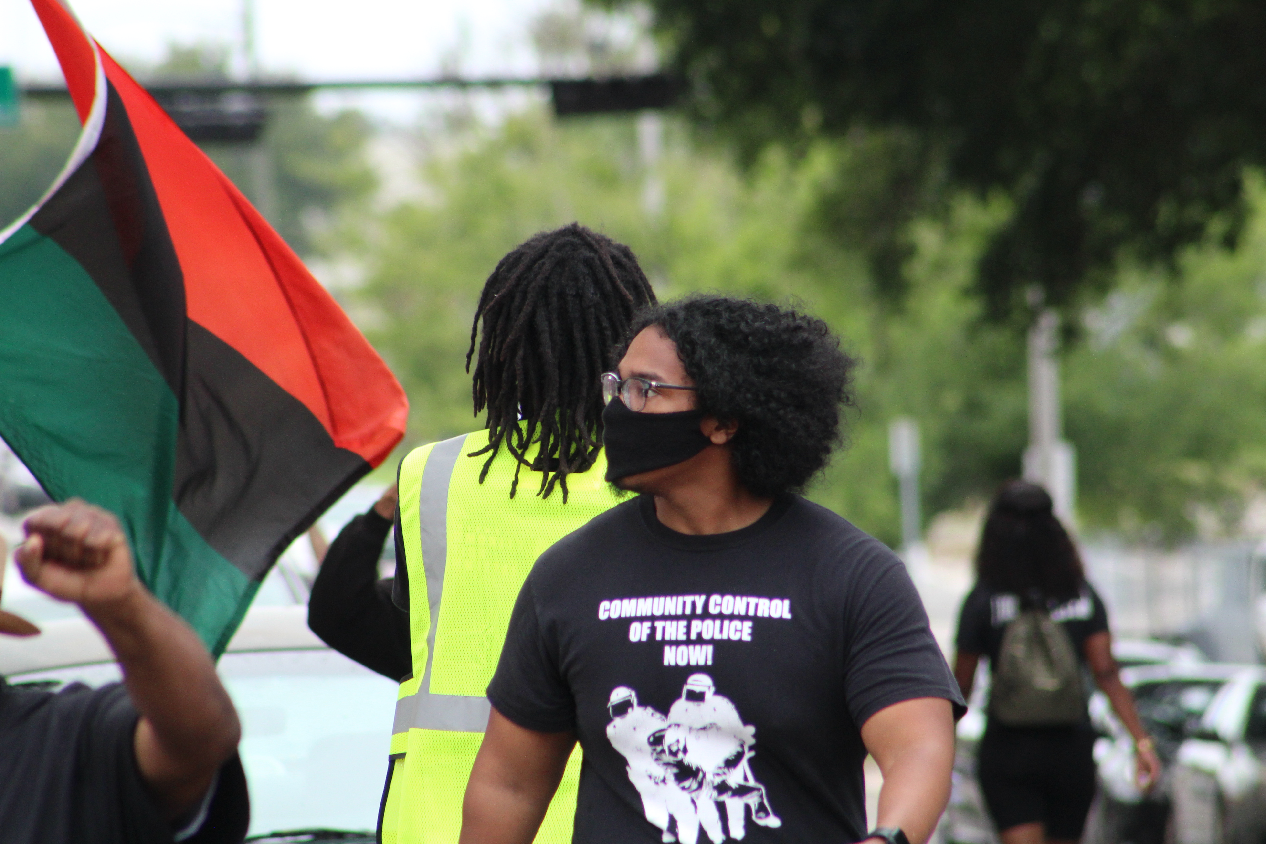 Black Lives Matter Protest Jacksonville: Michael Sampson II marching at the June 6 rally in Downtown Jacksonville