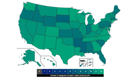 afterschool: U.S. map in shades of green