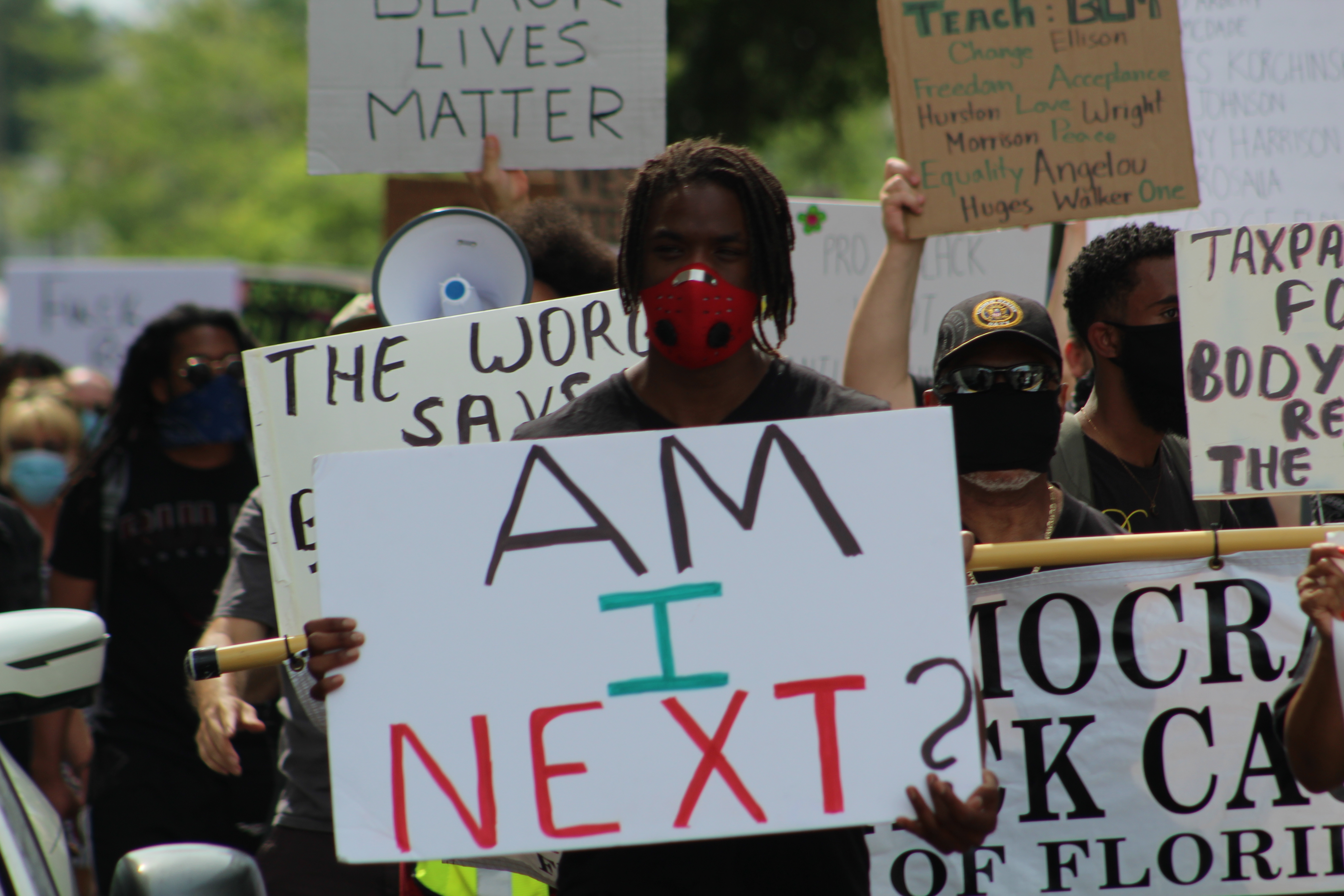 Black Lives Matter Protest Jacksonville: People march at the June 13 Black Lives Matter rally in Downtown Jacksonville