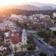 Inland Empire nonprofit support grants; Sunset aerial view of downtown Riverside, California.