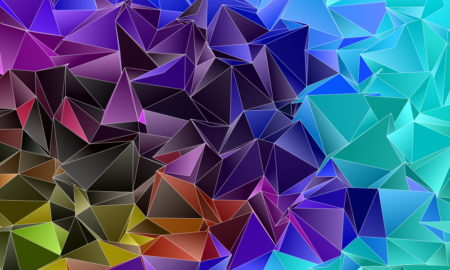 EBT: Abstract purple & blue background. triangulated texture. Design 3d. Polygonal geometrical pattern.