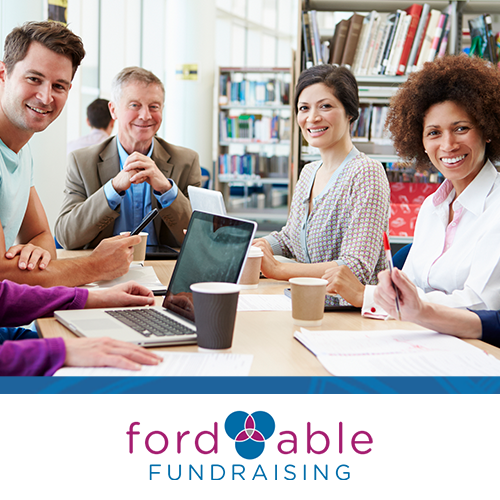 Fordable Fundraising: 4 people meeting seated at conference table