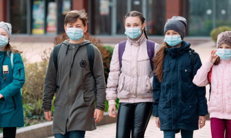 funding: 5 children in masks, jackets leave school